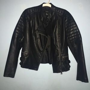 Black leather jacket